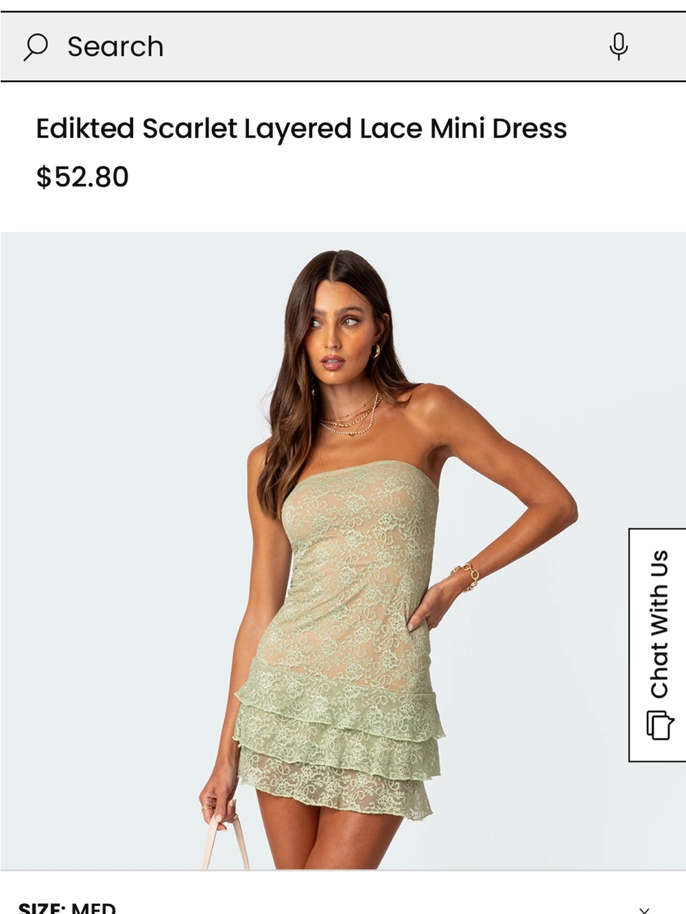 Edikted Scarlet Layered Lace Mini Dress - Sage Green